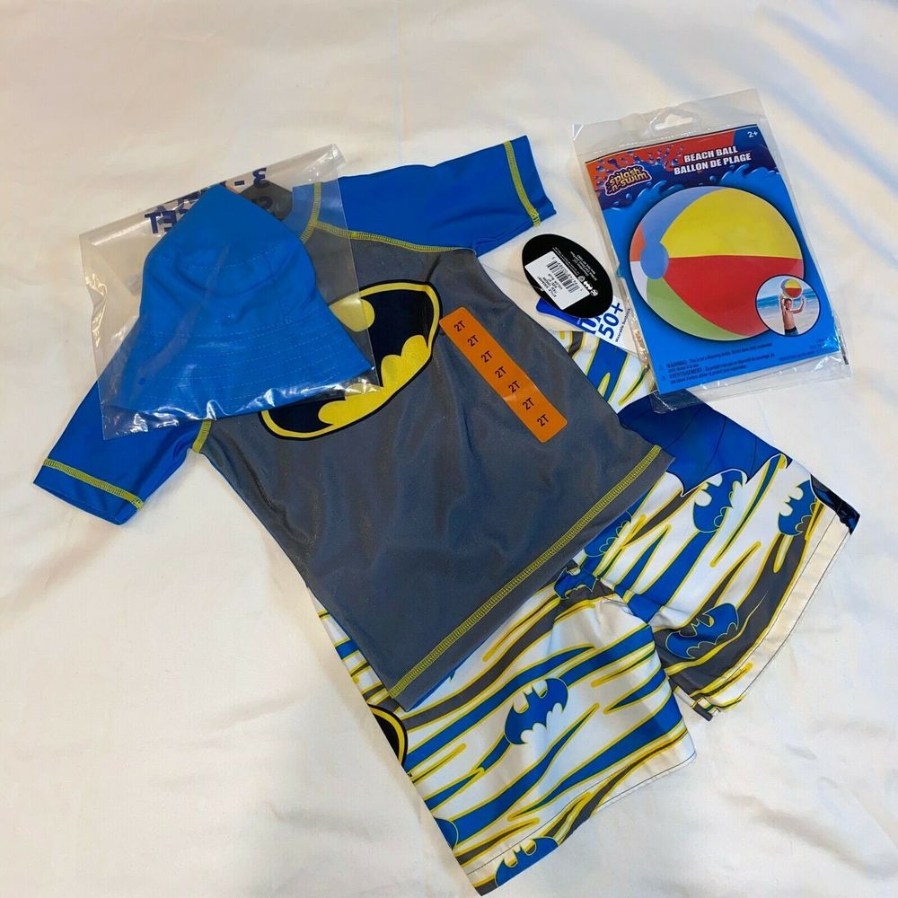 Boy's Batman Bathing Suit Bundle + Ball